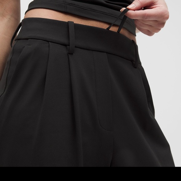 Lululemon High-Rise Daydrift Women's Black Regular Wide-Leg Trousers Pants - Picture 3 of 13